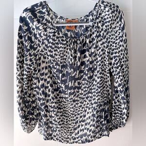 Tory Burch keyhole solo bird blouse size 4